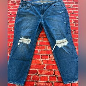 Old Navy Distressed Mid-rise Boyfriend Blue Jeans Size 18